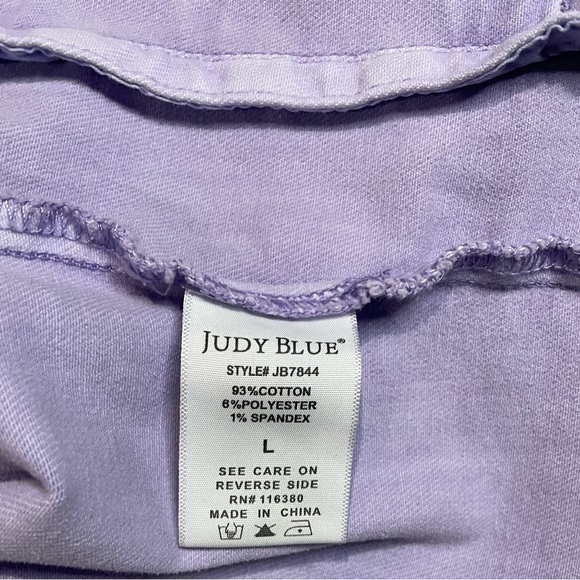 Judy Blue Lavender Denim Jacket Women’s Size Large Cropped Purple Jean JB7844 - Picture 12 of 13